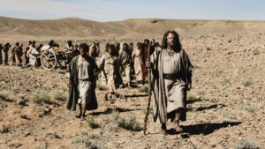 Scene 2/53 - Ext Egyptian desert; Joshua (SEAN KNOPP) questions if Pharoah would risk God's anger again.